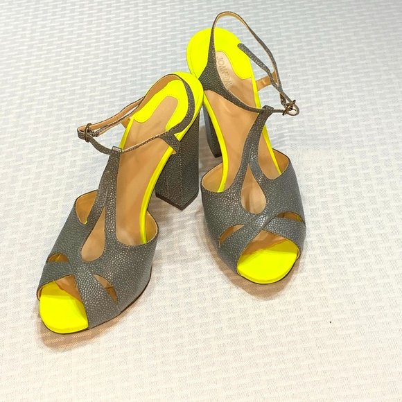 Neon & Dark Grey Dadallina Sandals, Women size 11 - Picture 1 of 6